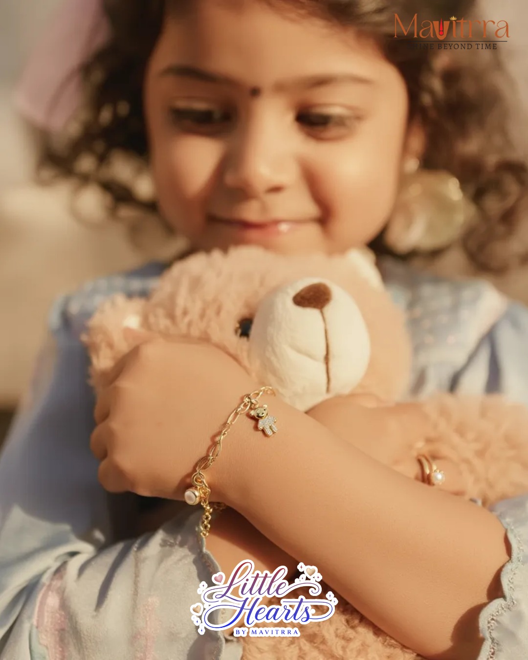 Tiny wrists, little hearts, endless sparkle ✨💖
Little Hearts by Mavitrra — a bracelet crafted for her sweetest giggles and tiniest moments. Delicate, playful, and wrapped in soft luxury, it’s a sparkle made just for her world.
#Mavitrra #LittleHearts #KidsJewellery #TinyElegance #LittleLuxury #PreciousMoments #SparkleWithLove #CuteAndClassy #GoldenGlow #DelicateDetails