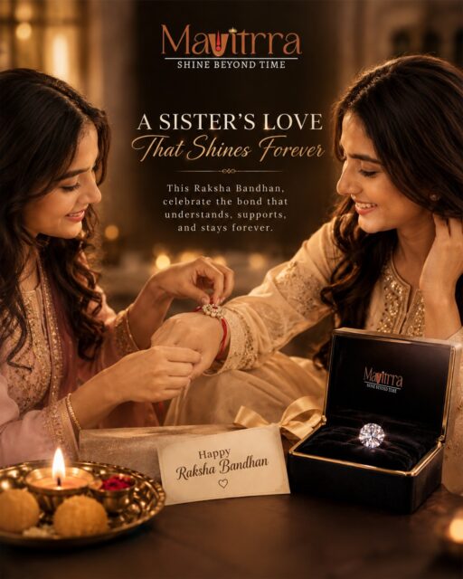 Celebrating the sisterhood that makes every moment a little brighter, every secret a little safer, and every memory a little more special. 💎❤️

Here’s to sisters, soulmates and a bond that only grows more beautiful with time. ✨
Happy Raksha Bandhan from Mavitrra! 🌸

#Mavitrra #RakshaBandhan #Sisterhood #RakhiLove #SisterBond